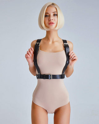 Leather harness with beautiful harness on the back - Dr.Harness 3