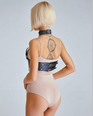 Leather bra with choker - Dr.Harness 5
