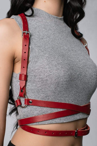 Female leather intertwining harness - Dr.Harness 6